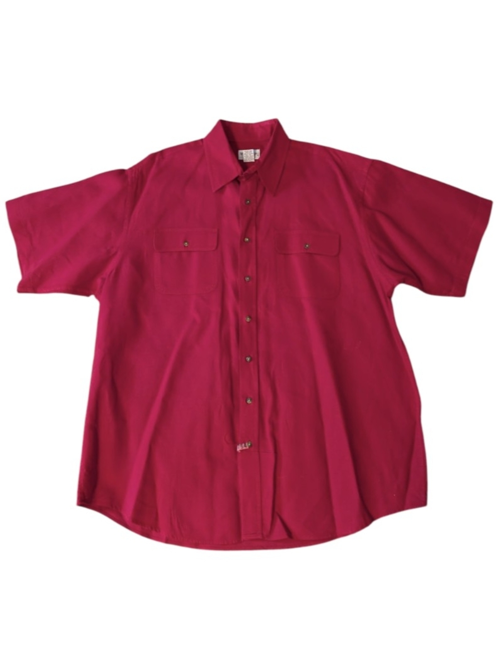 VTG Windridge Red Full Button Flap Top Pockets SS Casual Work Shirt Men's XLT*